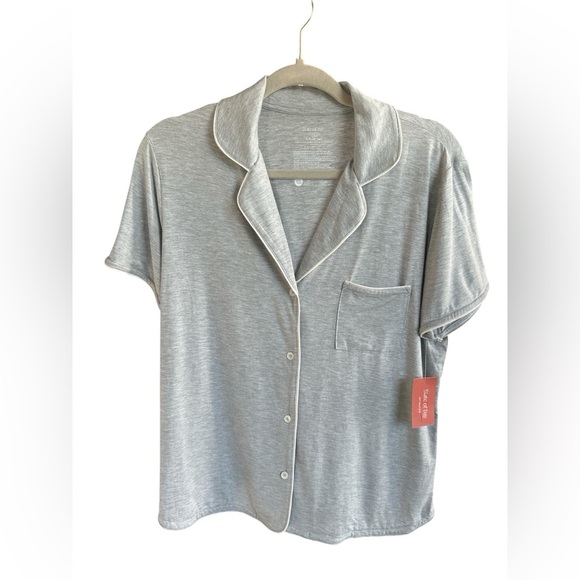 State of Day Women's Short-Sleeve Notched-Collar Pajama Top Size S - Picture 1 of 3